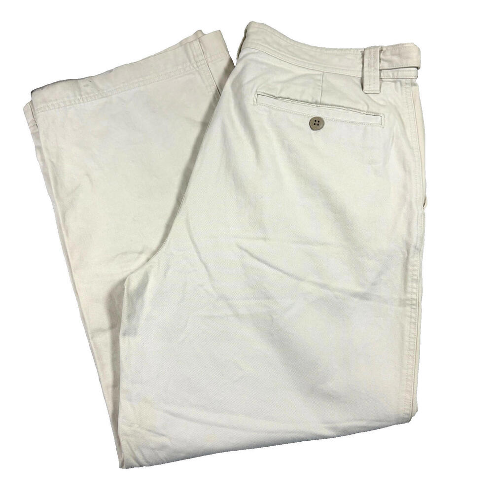 Express Mens 36x30 White Cotton Chino Pants Relaxed Fit Casual Y2K Minimalist